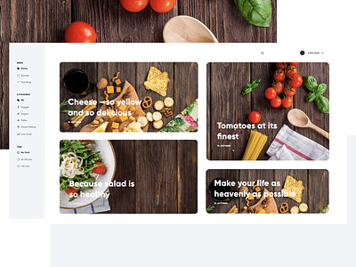 Recipe app webdesign concept