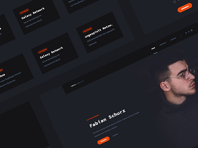 Webdesign "Fabian Schurz" clean dark design developer landing orange page portfolio projects ui ux web webdesign website