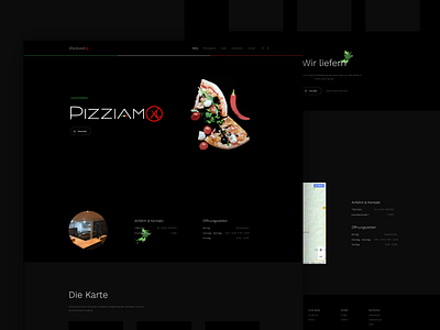 Pizziamo Landing Page dark design landing page pizza pizzeria restaurant ui ux web webdesign website