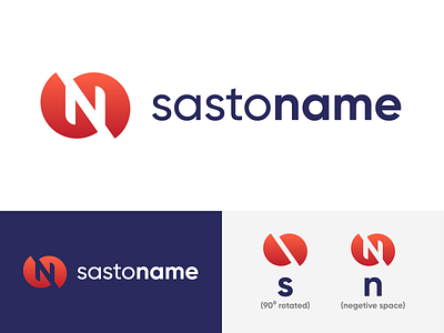 Sastoname Logo ( S & L logo) brand identity branding logo logotype red red gradient