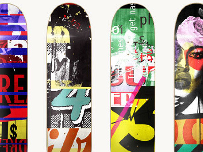 Skateboard Collage collage debut free throw pattern skateboards typography