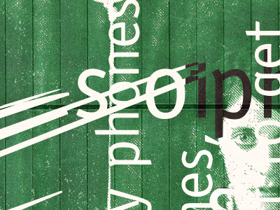 Detail collage illustration pattern typography