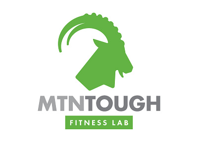 MTN Tough Fitness Lab fitness goat gray green gym ibex identity lab logo mountain tough workout
