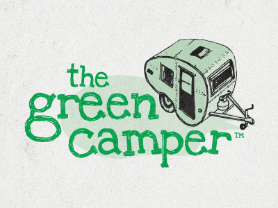 Green Camper identity illustration logo