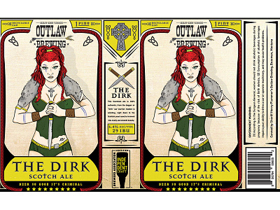 The Dirk Scotch Ale beer beer label illustration sword woman
