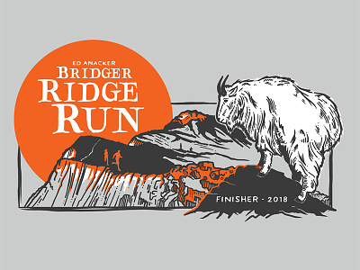 Trail Running Finisher Shirt bridger illustration mountain goat trail run