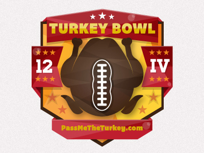 Turkey Bowl 2012 football illustration logo turkey