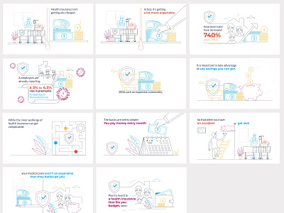 Storyboard - The Importance of Health Insurance design graphic design illustration storyboard