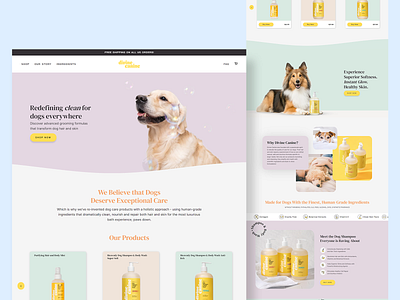 Website Design - Home Page UI Design dog website hero banner design home page design landing page uiux design visual design web development website design