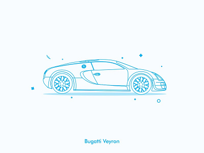 Bugatti Veyron Illustration design graphic illustration line art minimal vector