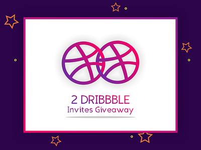 2 Dribbble Invites draft dribbble dribbble invite icon invitation invites player prospect vector