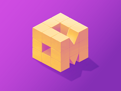 COM Cube exploration isometric monogram