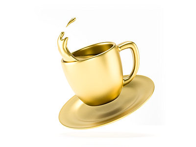 Golden Cup of Coffee 3d illustration 3d visualization art direction awards blender3d coffee golden