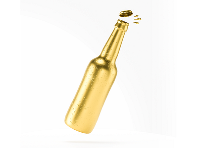 Golden Beer Bottle 3d illustration 3d visualization art direction beer blender3d bottle golden