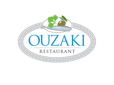 Ouzaki Restaurant greece logo restaurant vector art