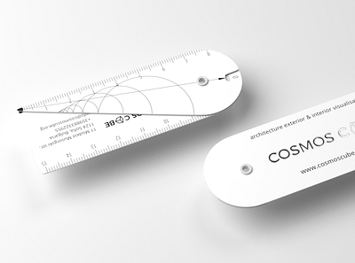 Card - ruler - concept 3d visualization business card concept design graphic design paper print