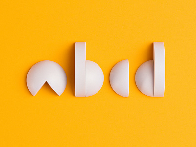 Geometric "abcd" 3d illustration blender3d geometic letterform weekly warm up