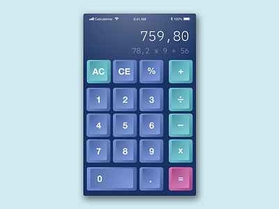 Calculator - Skeuomorphism design #DailyUi 04