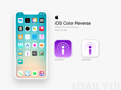 iOS Reverse #Daily Ui 05 - iPhone App icon app application concept daily 100 dailyui design design trends dribbble flat home page illustration ios iphone reverse typography ui ux vector web website