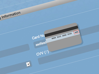 CVV Illustration app credit card css cvv design hover interface ui website