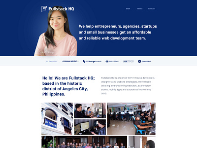 Fullstack HQ: Our New Homepage branding dark blue design homepage landing page logo web website