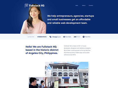 Our New Fullstack HQ Website animation blue brand home homepage illustration navy blue web website design