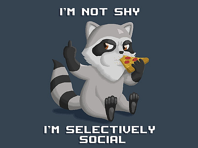 Plains & Pixels - Selectively Social Raccoon design designer illustration illustrator pixel pixel art pixelart