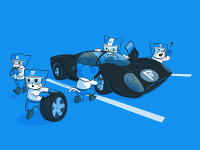 Fullstack F1 Pit Crew - Illustration art car draw drawing illustration illustrator mascot metaphor