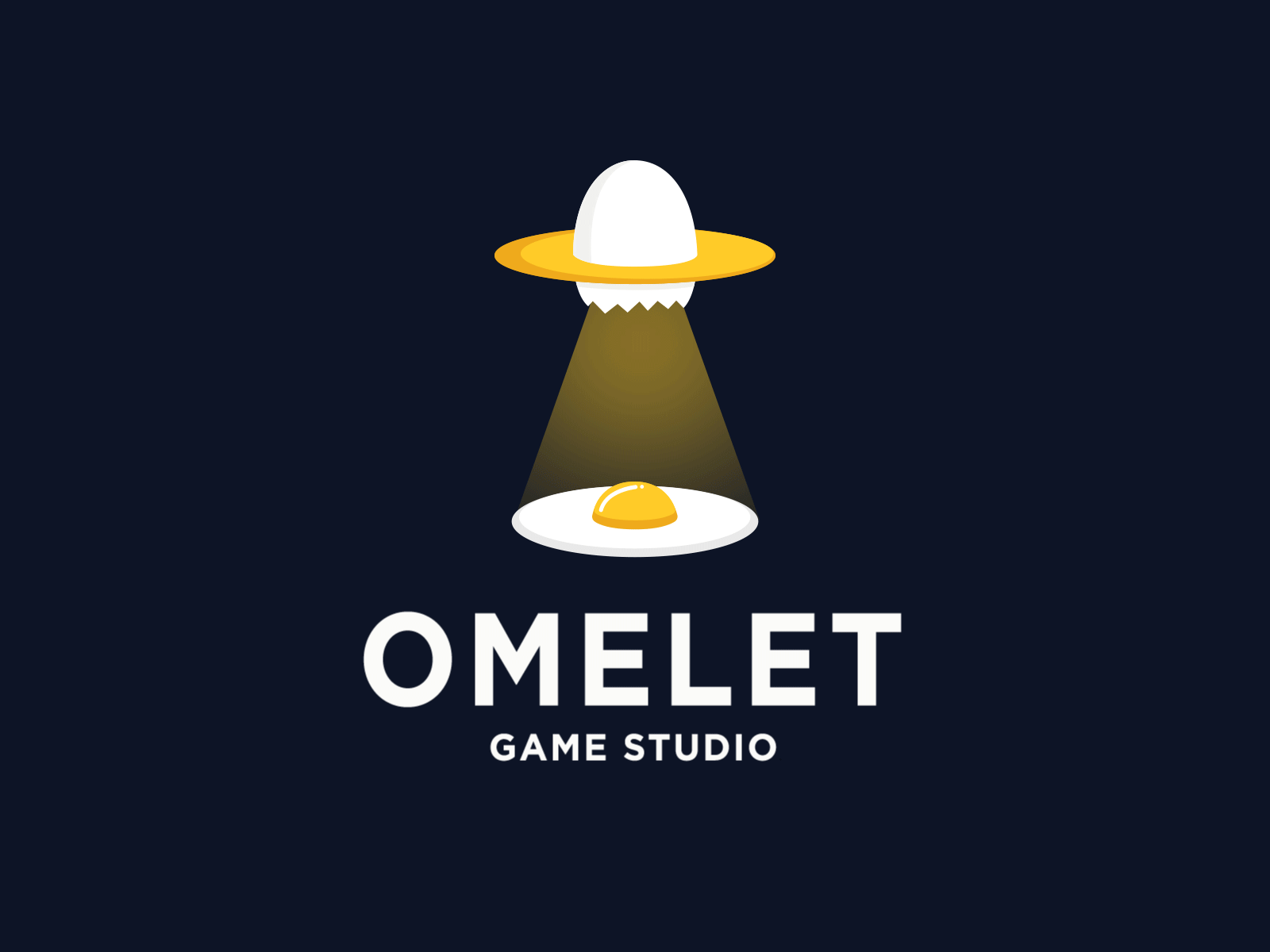 Logo Animation of Omelet Game Studio alien animation branding chicken egg icon illustration logo logo animation logo motion logodesign logodesigns logos motion design motion graphic omelette simple space ufo yolk