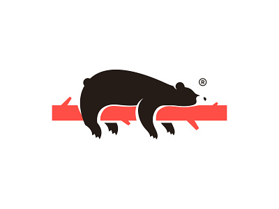 Lazy or Sleep Bear Logo Design