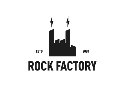 Rock Factory branding dual meaning factory finger hand icon industry lightning logo logodesign logodesigns logos music rock rock and roll simple ui ux