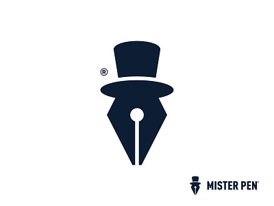 MisterPen branding design dual meaning hat icon logo logo design logos man masculine mister mr pen pencil simple simple logo write