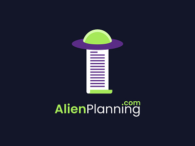 AlienPlanning alien branding character cute document dual meaning icon illustration list logo logo design logos paper planning simple spacecraft spaceship ufo vector