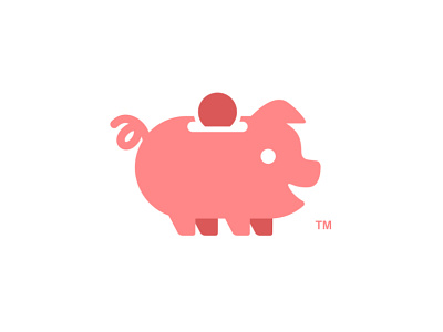 Piggy Bank animal app character coin cute dual meaning icon illustration logo logo design logo designer logos pig piggy piggy bank pink playful simple