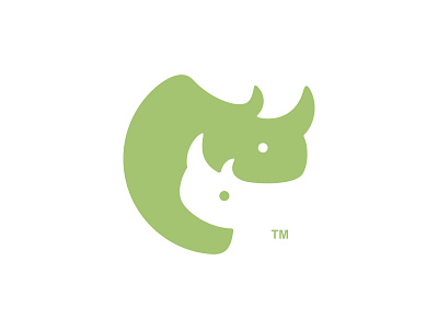 RhinoCares animal app baby character cute dual meaning family horn icon illustration logo logodesign logodesigns logos mom parent parental rhino simple