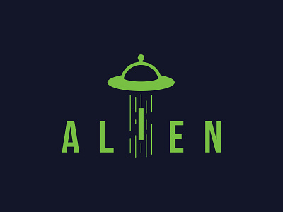 ALIEN alien branding dual meaning icon illustration lettermark logo logodesign logodesigns logos logotype playful simple space spacecraft spaceship typography ufo wordmark