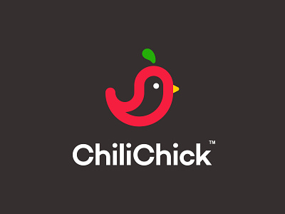 Chili Chick animal app branding character chick chicken chili chili pepper cute dual meaning hot icon illustration logo logos pepper simple spicy