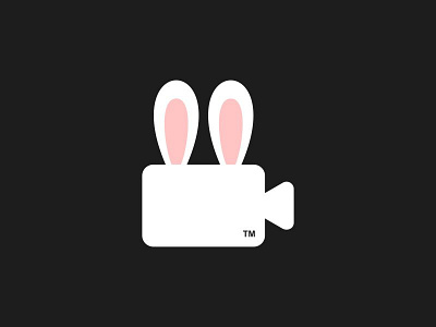 Bunny Production animal app bunny cute design dual meaning ear film icon illustration logo logos movie production rabbit simple