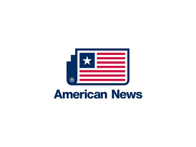 American News america american app branding design dual meaning flag icon illustration logo logos national news simple