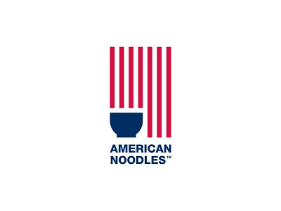 American Noodles america american app asian branding dual meaning flag food icon logo logos national noodle noodles simple ui ux vector