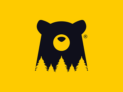 HeyBear bear branding forest grizzly icon illustration logo logodesign logodesigns logos moon nature negative space night polar bear simple