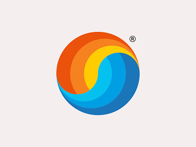 Vital Human beach branding circle colorful design icon logo logodesign logos retro simple sunrise sunset ui vintage wave yin yang