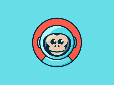 Astro Monkey astronaut branding design face happy icon illustration logo logo design logo ideas logo inspirations logos monkey simple smile space ui