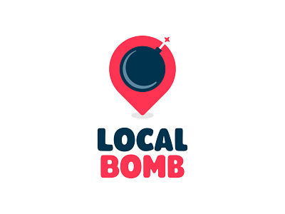 Local Bomb app application bomb boom branding design icon illustration location logo logo design logoideas logoinspirations logos pin point simple ui war