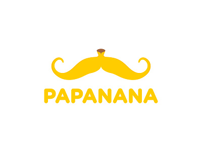 PapaNana (Papa and Banana) banana branding dad design father fruit icon illustration logo logo design logo ideas logo inspirations logos masculine mustache papa simple ui yellow
