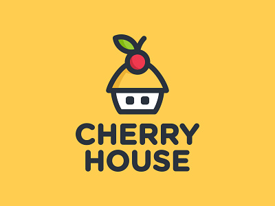 Cherry House adorable branding cherry cute design fruit home house icon illustration logo logo design logo ideas logo inspirations logos playful simple ui youthful