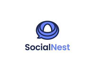 Social Nest app bird branding bubble chat design home icon illustration logo logo design logo ideas logo inspirations logos nest simple social speech talk ui