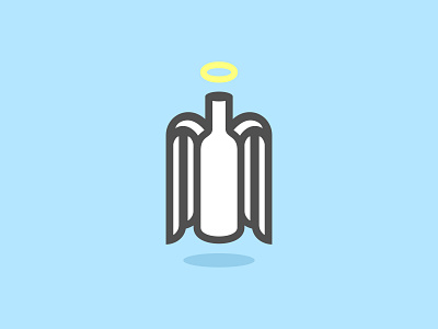 Wine Angel angel bottle brand branding design design agency good halo heaven icon illustration logo logo design logos simple ui vino wine wings wise