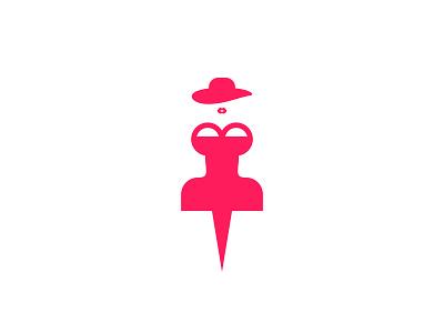 LadyPin branding design female icon lady location logo logos pin simple ui woman