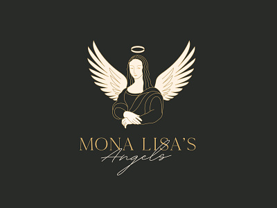 Mona Lisa's Angle angle branding design female hair icon illustration logo monalisa painting wings woman